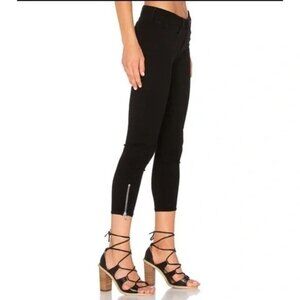 L'Agence Emmanuelle cropped skinny jeans in black stretch-denim with ankle zippe